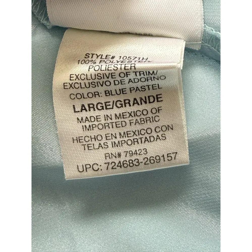 Y2K Secret Treasures Women’s Satin Slip Dress Nightgown Blue L Spaghetti Straps - Picture 12 of 13